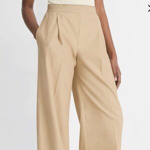 Vince Wool Cotton Pleated Tan Pants